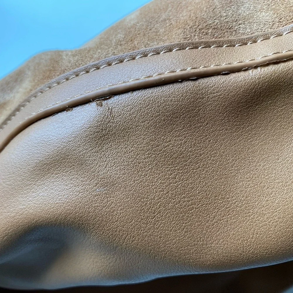 Sole Society Tan Brown Faux Leather Suede Handbag Shoulder‎ Bag Boho Vibes